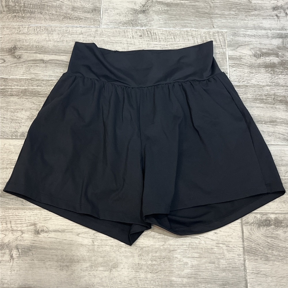 Halara SoftlyZero Airy Super High Waist 2-in-1 Yoga Shorts 5'' Black Size L Long